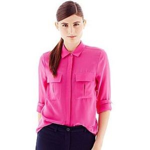 JC Penney Joe Fresh Fuchsia Magenta Silk Blouse